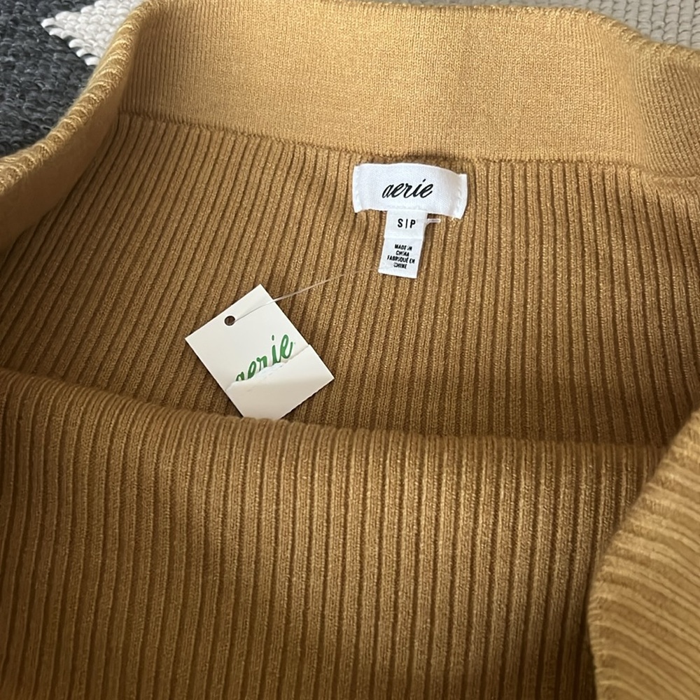 Aerie Mustard Yellow Knit Ribbed Mini Skirt - Picture 2 of 2